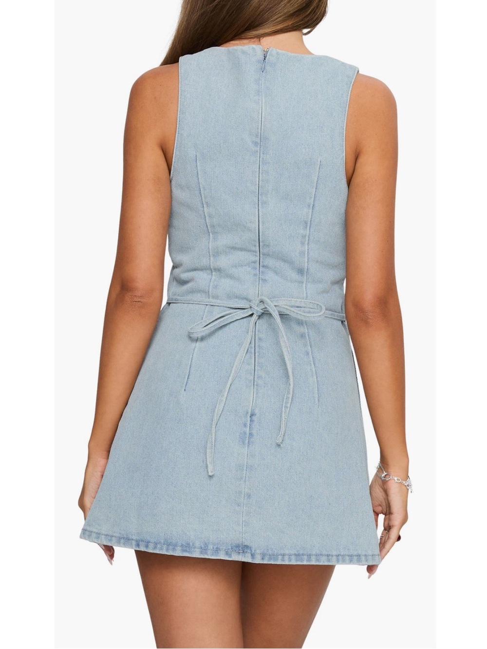 Princess Polly Ainsleigh Shift Denim Romper Light Wash New! - Picture 3 of 10